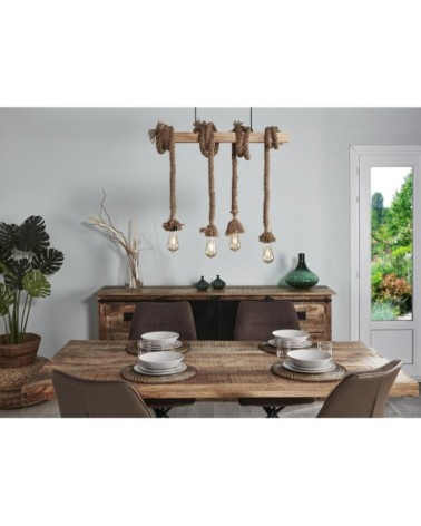 Suspension marron et bois