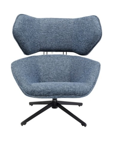 Fauteuil pivotant bleu et acier