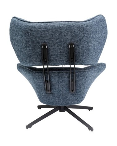 Fauteuil pivotant bleu et acier