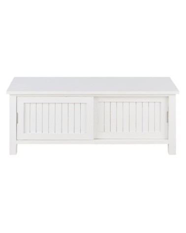 Meuble TV 2 portes coulissantes blanches