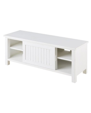 Meuble TV 2 portes coulissantes blanches
