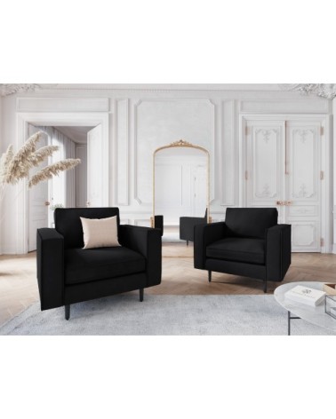 Fauteuil 1 place en velours noir