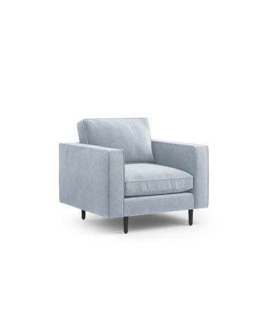 Fauteuil 1 place en velours bleu clair