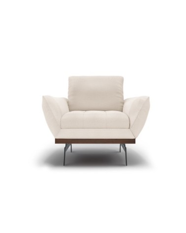 Fauteuil 1 place en tissu structuré beige clair