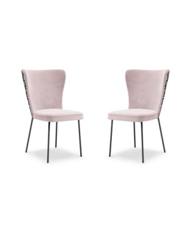 Ensemble de 2 chaises 1 place en velours lavande