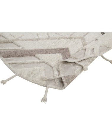 Tapis lavable en laine beige Ø160