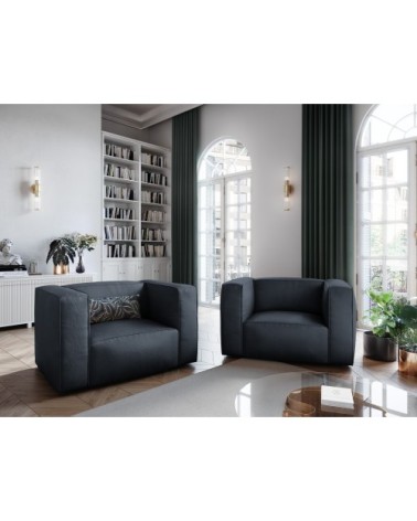 Fauteuil 1 place XL en cuir cuir bleu