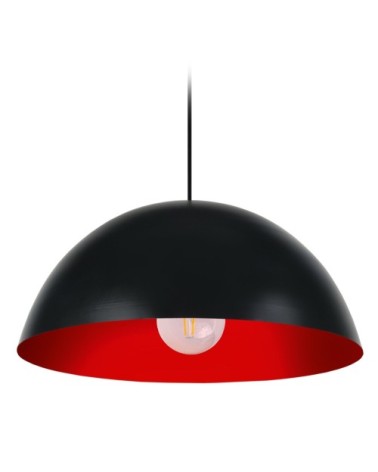 Suspension métal noir et rouge