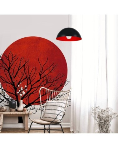 Suspension métal noir et rouge