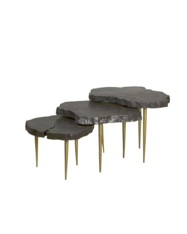 Set de 3 tables gigognes en bois de litchi