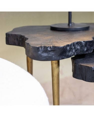 Set de 3 tables gigognes en bois de litchi