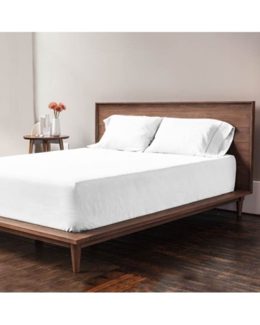 Drap housse grand bonnet microfibre Blanc 90x190/200cm