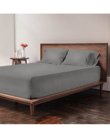 Drap housse grand bonnet microfibre Gris Foncé 160x200 cm