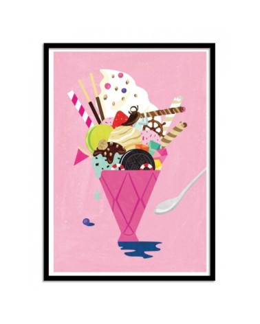 Affiche d'art avec Cadre bois noir - 30 x 40 cm