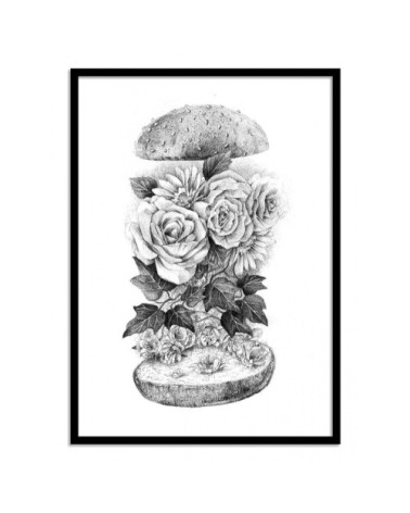 Affiche d'art avec Cadre bois noir - 30 x 40 cm