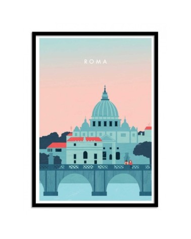 Affiche d'art avec Cadre bois noir - 30 x 40 cm