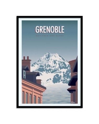 Affiche d'art avec Cadre bois noir - 30 x 40 cm