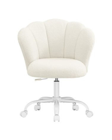 Chaises de bureau pivotant réglable dossier pétale pour chambre blanc