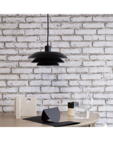 Suspension en métal noir mat, h 15 cm d 31 cm DL31