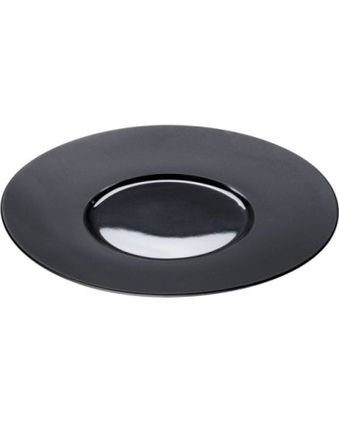 Assiette porcelaine noire bord lisse Ø 30cm