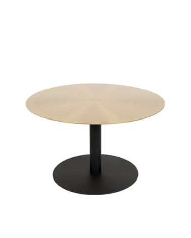 Table basse ronde en métal brossé D60cm laiton