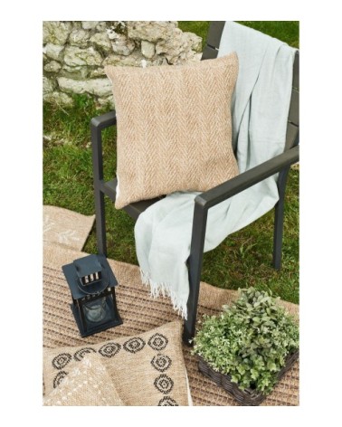 Lot de 2 Housse de coussins motif chevron beige 50x50