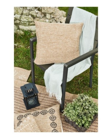 Lot de 2 Housse de coussins aztèque aspect jute 50x50