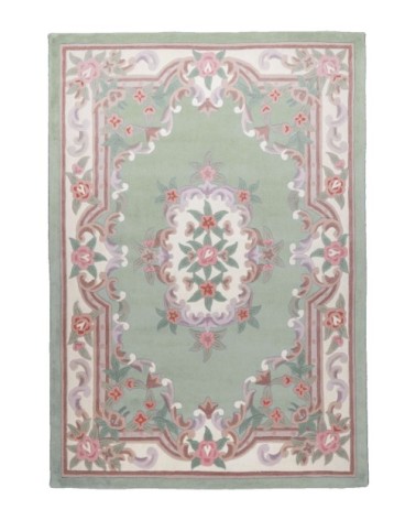 Tapis aubusson floral tufté main - Vert 160x230 cm