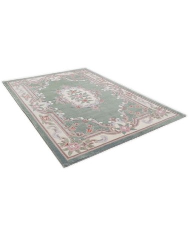Tapis aubusson floral tufté main - Vert 160x230 cm