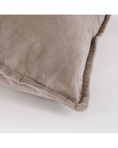 Coussin en velours beige 50x50