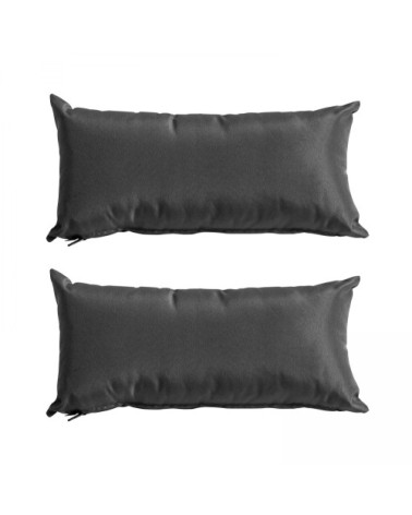 Lot de 2 petits coussins polyester anthracite 40x20x8 cm
