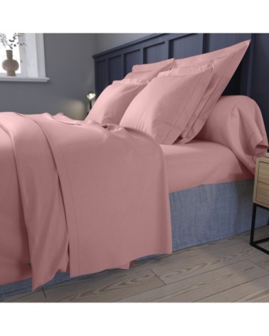 Drap housse   Satin de coton Coloris Rose 180x200 cm - DODO