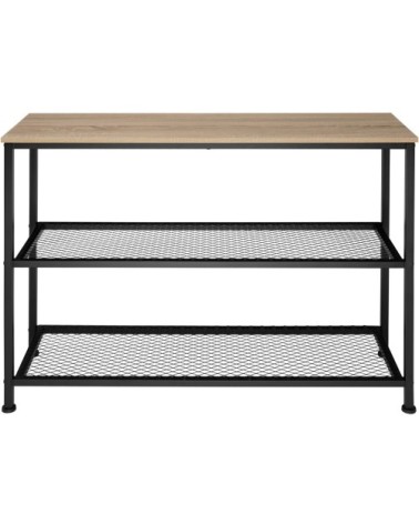 Table Console BRISTOL 100x30x81cm effet Bois clair industriel, Chêne