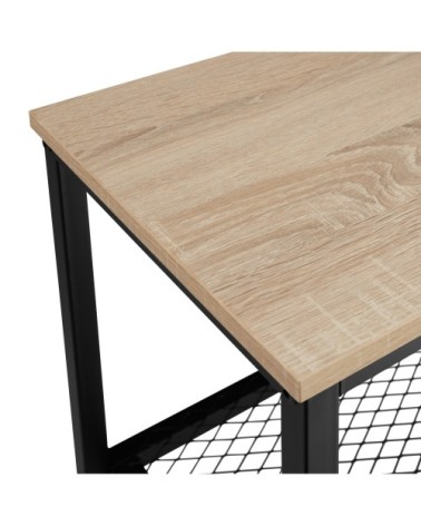 Table Console BRISTOL 100x30x81cm effet Bois clair industriel, Chêne