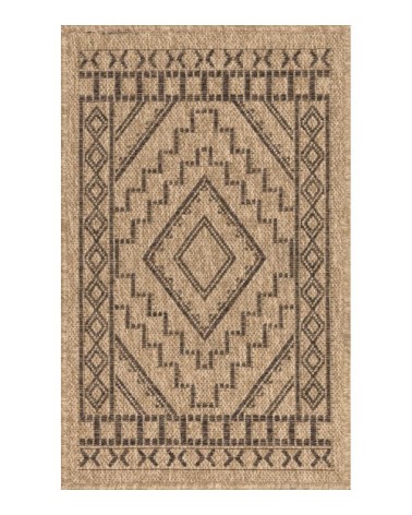 Tapis intérieur/extérieur aspect jute motif géométrique 60x90