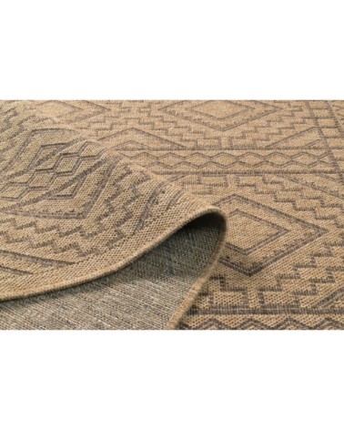 Tapis intérieur/extérieur aspect jute motif géométrique 60x90