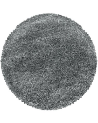 Tapis cosy rond à poils longs gris 160x160cm