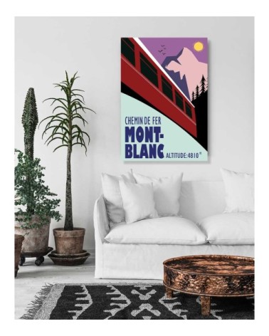 Tableau terminus chamonix 4810m imprimé sur toile 50x80cm