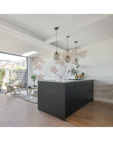 Papier peint panoramique balade en bord de mer 340 x 250  beige