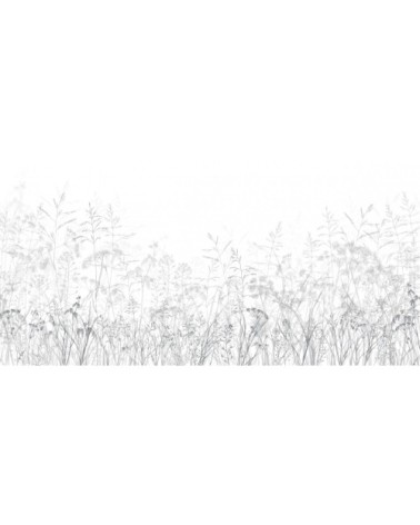 Papier peint panoramique dans les champs 425 x 250  gris