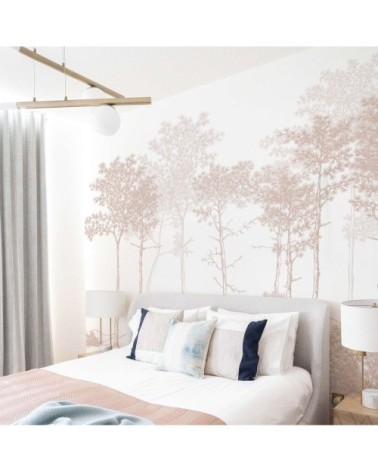 Papier peint panoramique balade dans les bois 170 x 250  beige