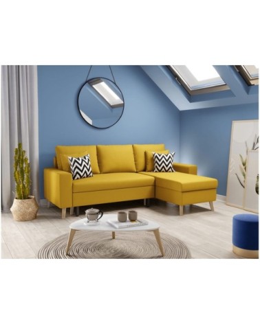 Canapé d'angle réversible et convertible - jaune ocre