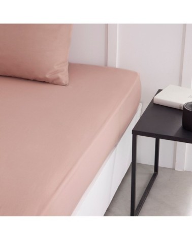 Drap housse  en Coton Rose 160x200 cm