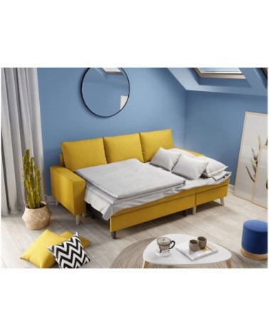 Canapé d'angle réversible et convertible - jaune ocre