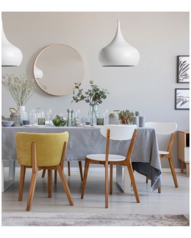 Suspension en métal blanc d. 41 cm