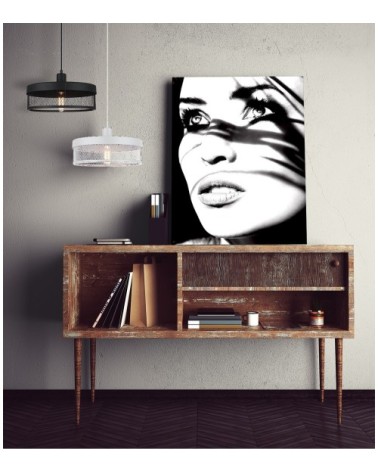 Suspension en métal blanc d. 36 cm