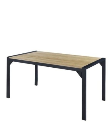 Table de séjour   effet chêne  160cm noir et bois