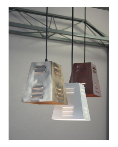 Suspension 16x16 cm acier brossé