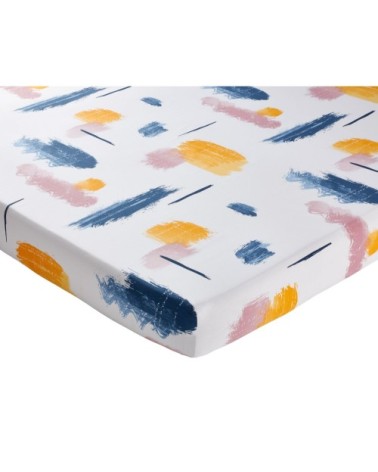 Drap-housse 160x200 multicolore en coton