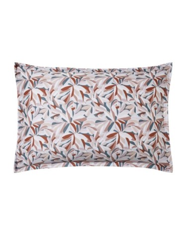 Taie d'oreiller imprimée en satin de coton rose 50x75